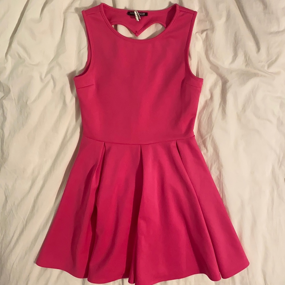 girls hot pink miss behave dress